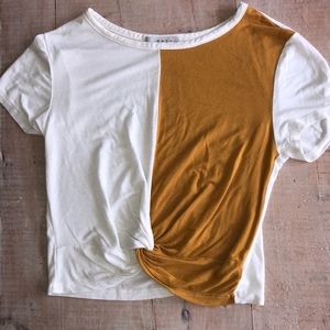 Girls two tone cropped shirt